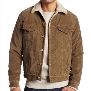 Levi’s Men’s Corduroy Sherpa Trucker Jacket, Khaki
